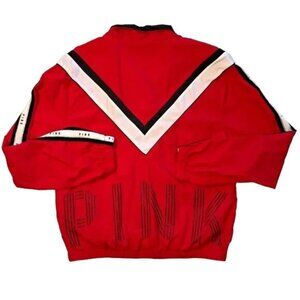 PINK Victoria's Secret Windbreaker Size S Red Black White Full Zipper Womens
